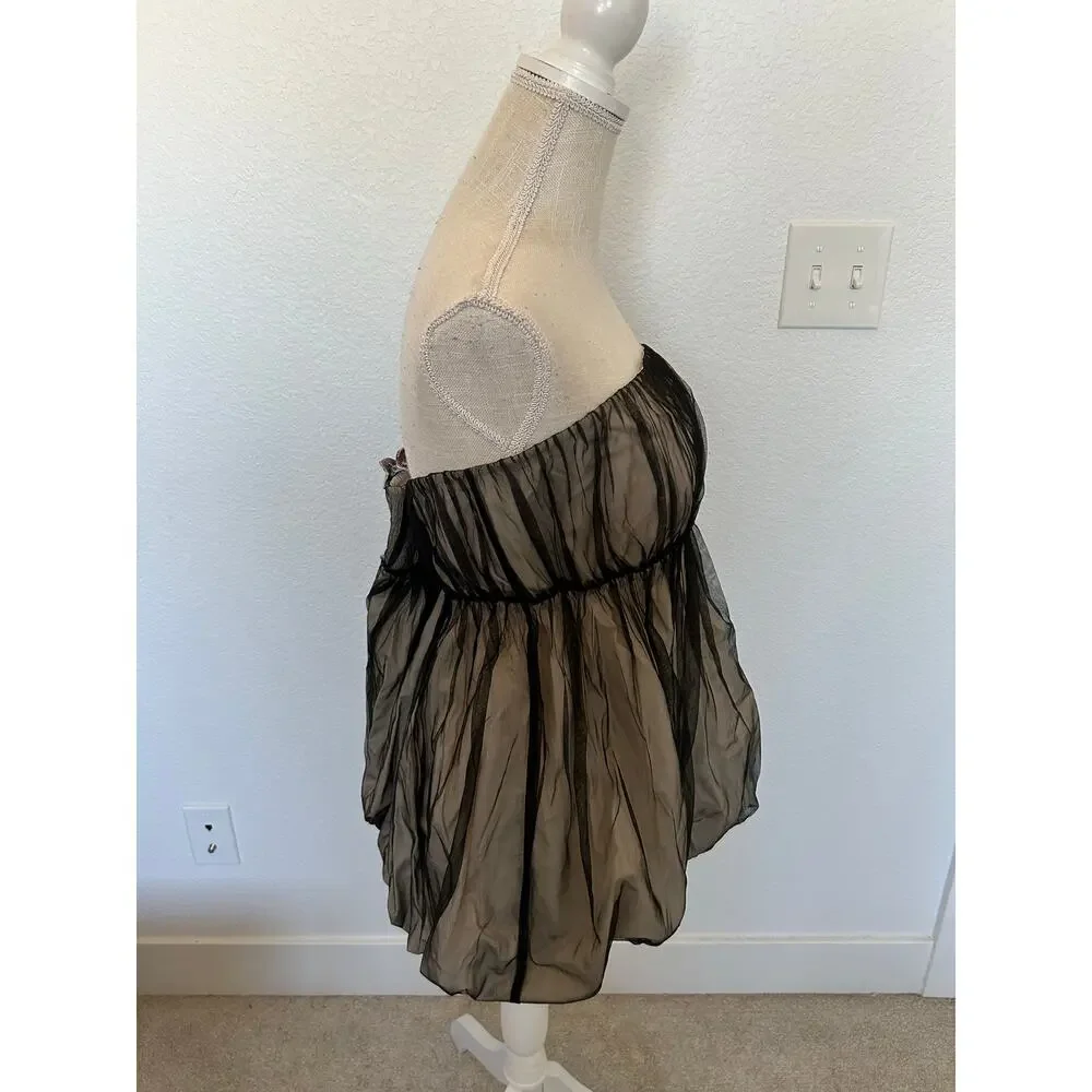 Anthropologie Goth Whimsy Strapless Tulle Bubble Hem Top - XL - Picture 6 of 9